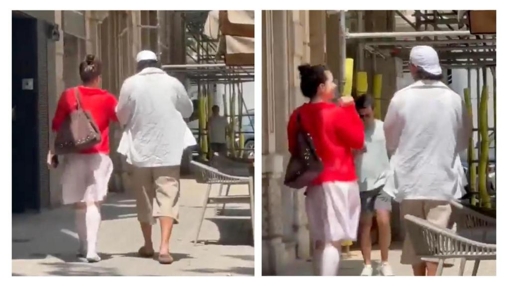 Fotomontaje de Rosalía paseando por Barcelona junto a Emilio Sakraya