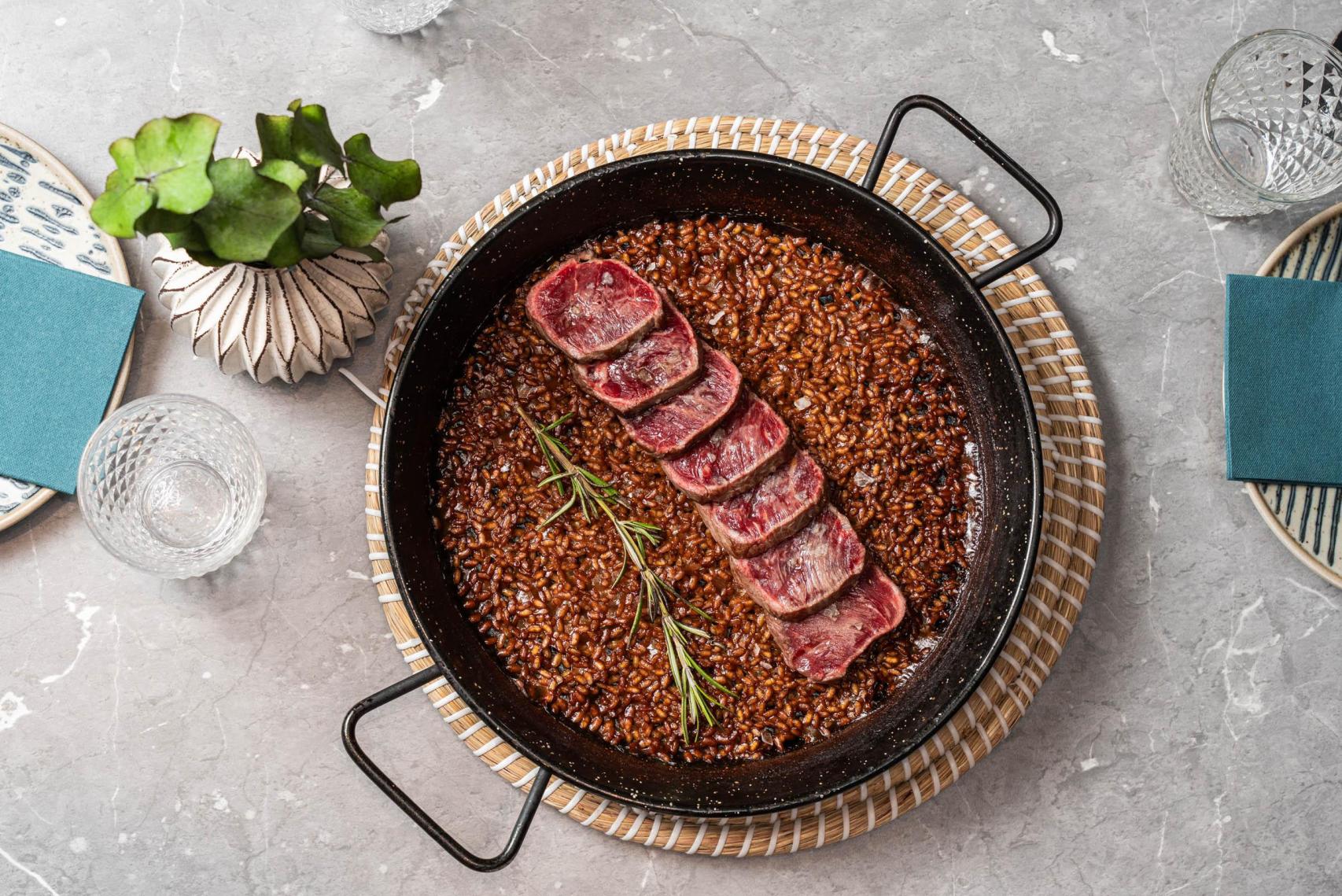 Arroz con tataki de ternera de Reversible