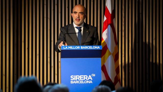 El líder del PP, Daniel Sirera, durante su discurso