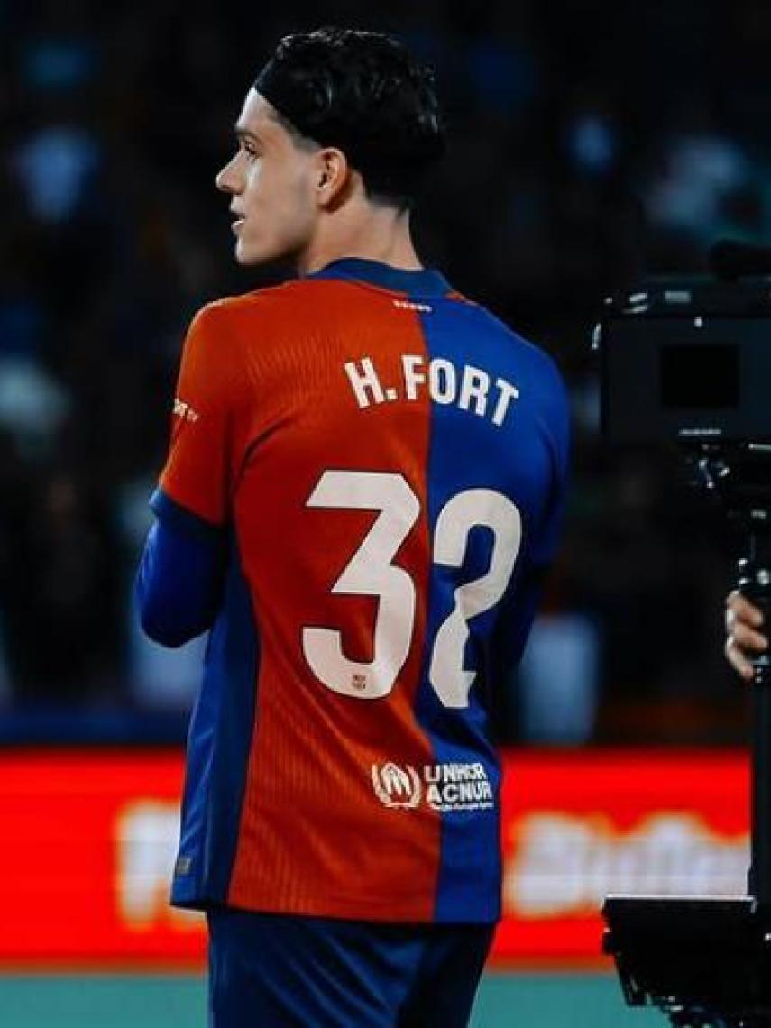 El jugador del Barça Héctor Fort en una imagen de redes sociales