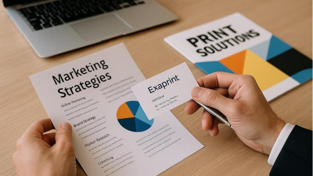 Tarjeta de presentación y folleto impreso