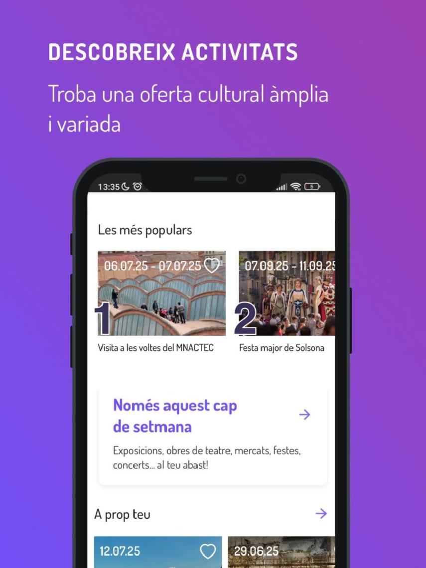 La aplicación Vibra ofrece un listado de actividades