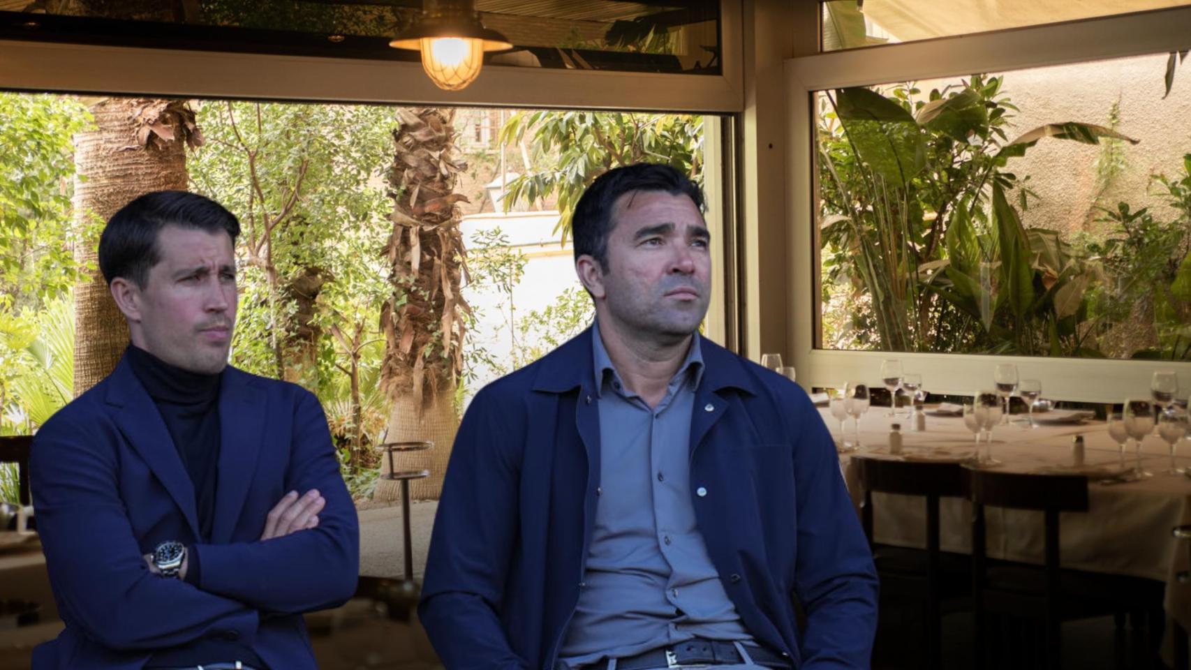 Bojan y Deco, con el restaurante Tritón en un fotomontaje