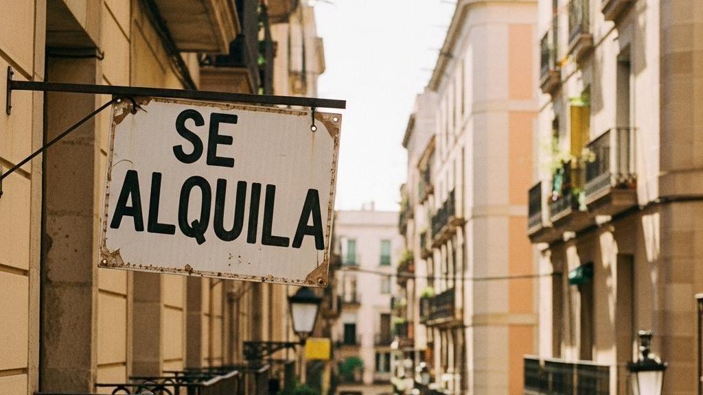 Cartel de una vivienda en alquiler