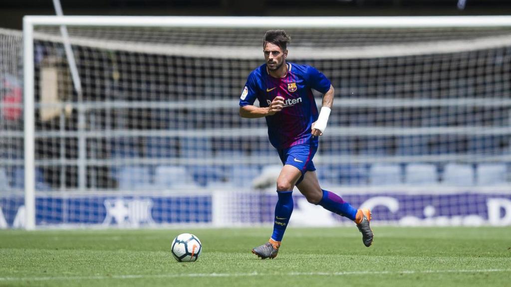 David Costas en un partido con el filial azulgrana en 2017