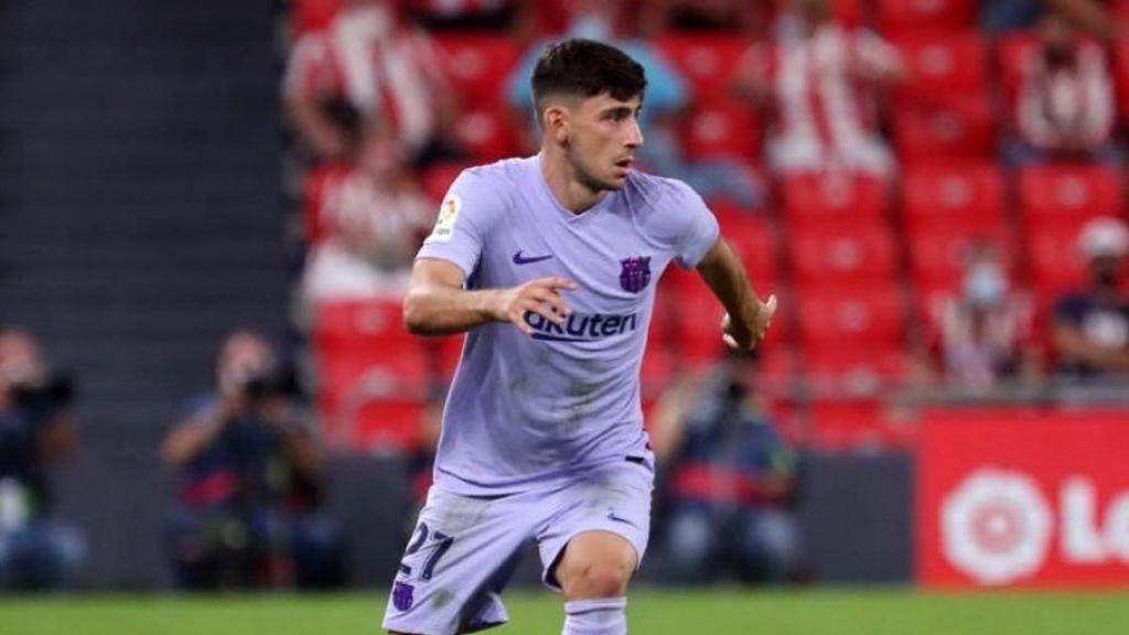 Yusuf Demir en un partido de La Liga con el Barça