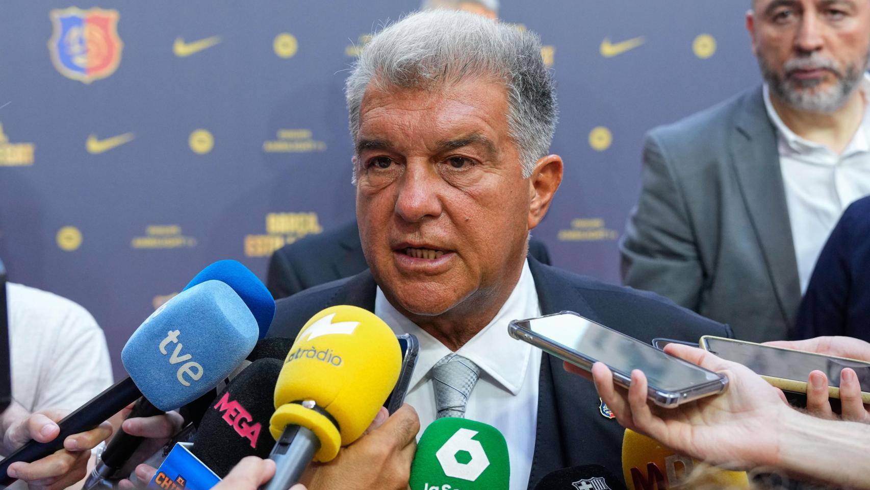 Joan Laporta, en la presentación del último episodio del podcast 'La Llotja del 125'