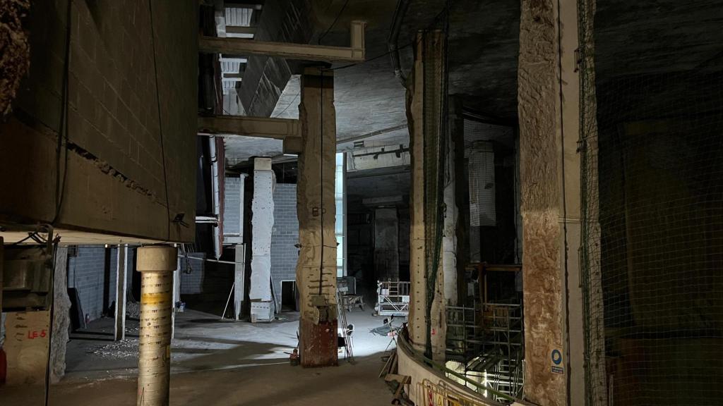 Interior de las obras de la L9 del metro de Barcelona