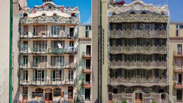La fachada restaurada de la Casa Batlló en Barcelona