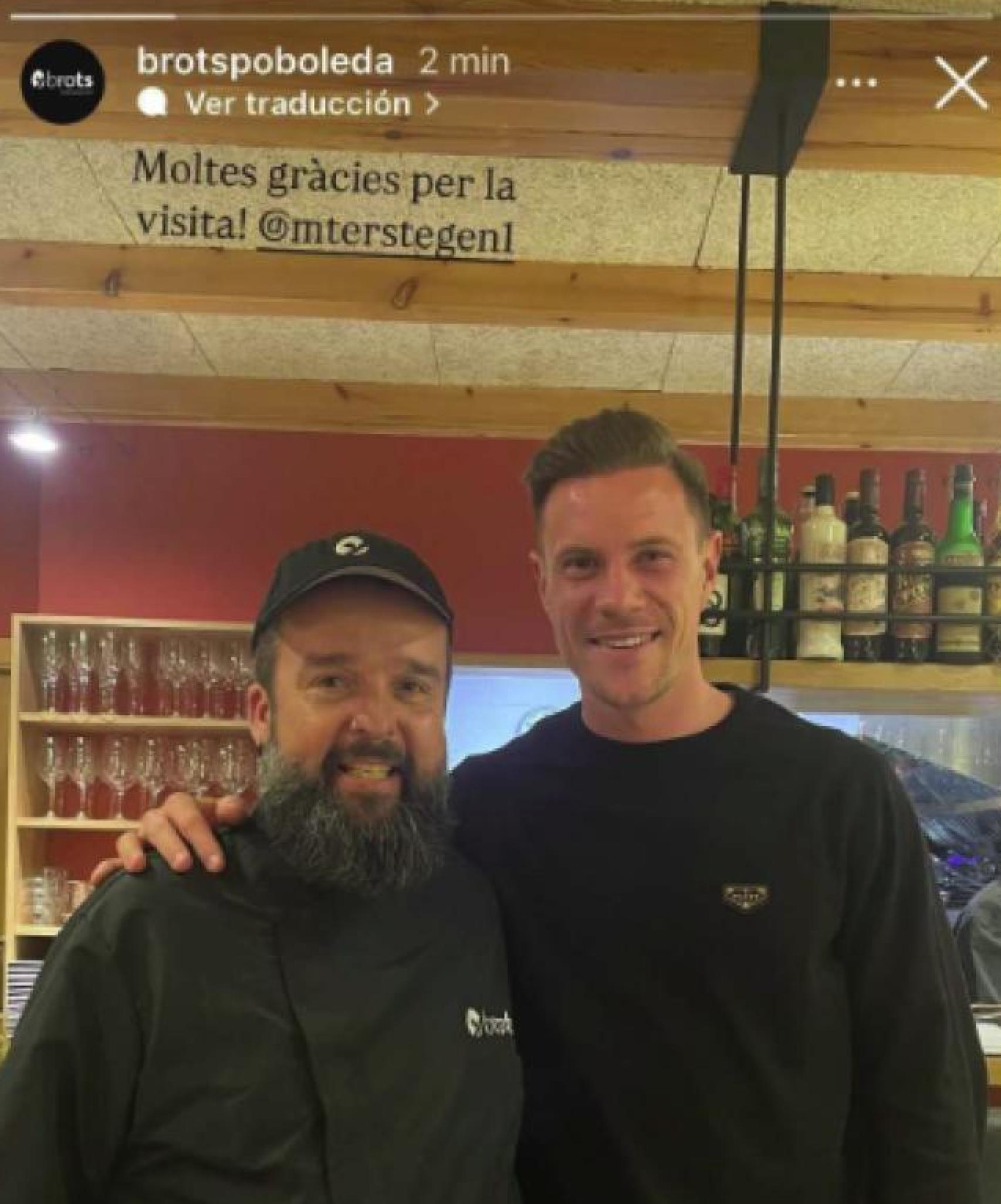Ter Stegen visita Brots Restaurant, en Poboleda