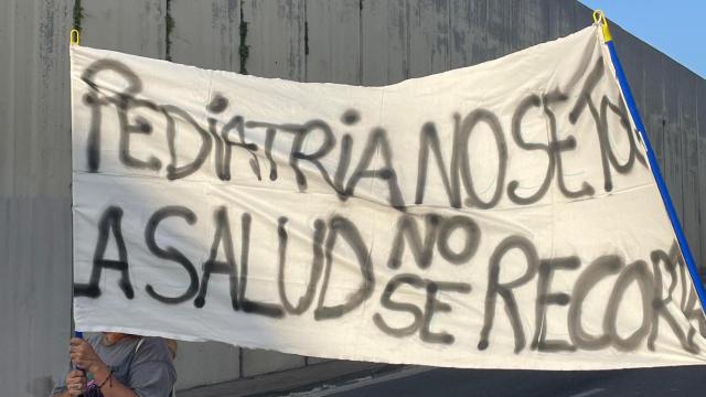 Los vecinos de Trinitat Vella durante la manifestación