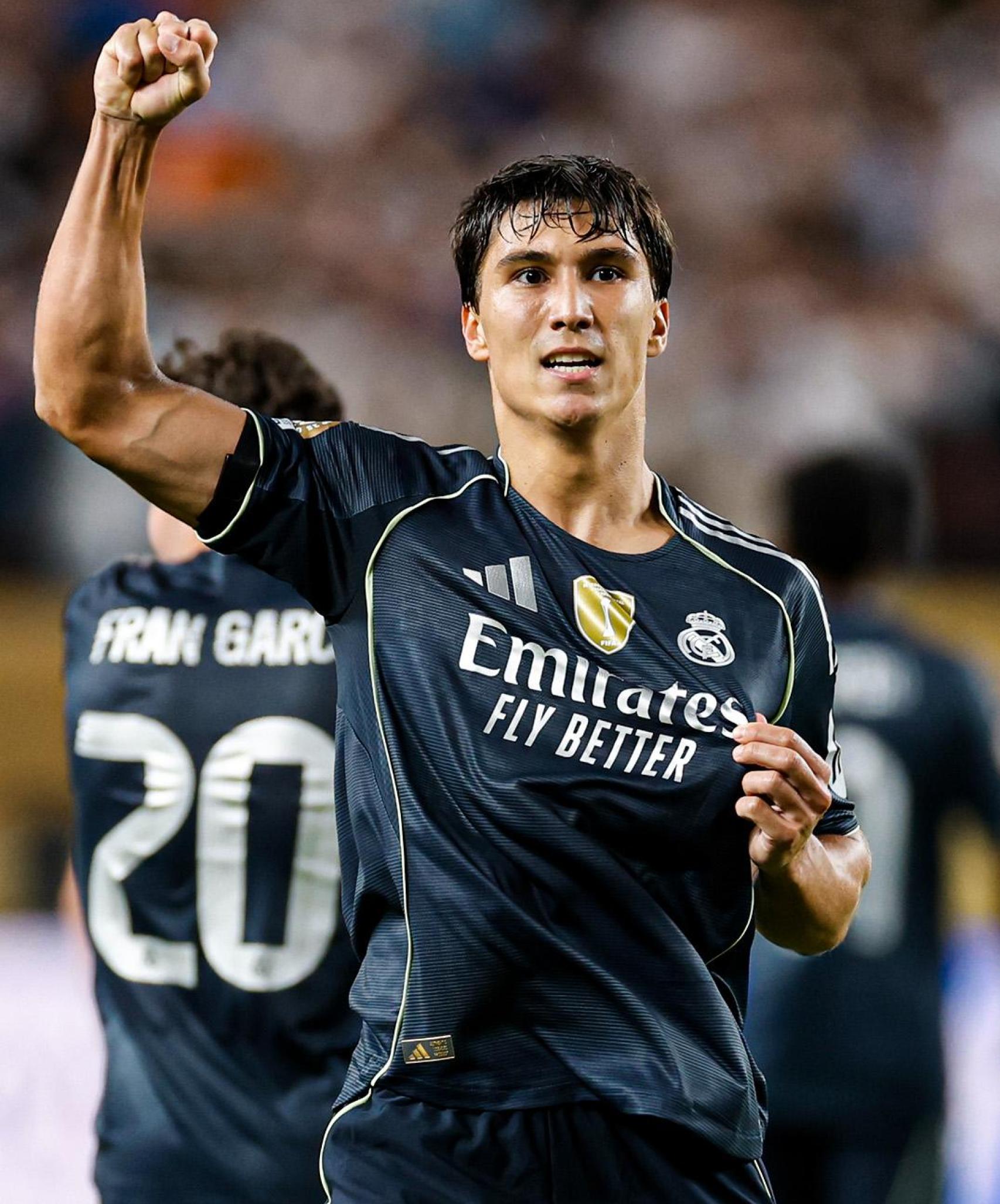 Gonzalo García celebra su gol con el Real Madrid ante el RB Salzburg en el Mundial de Clubes