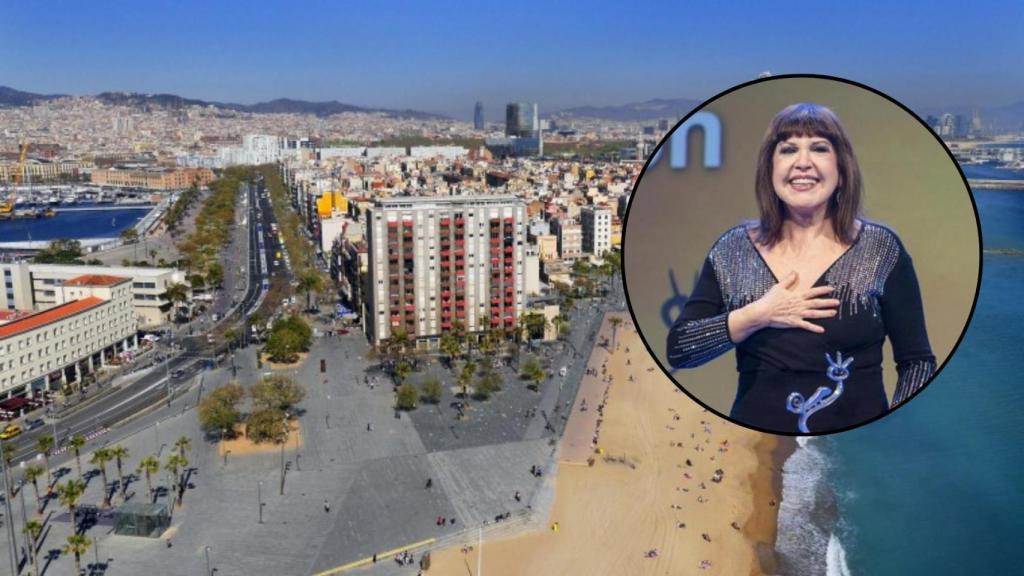 Fotomontaje de Loles León y la Barceloneta