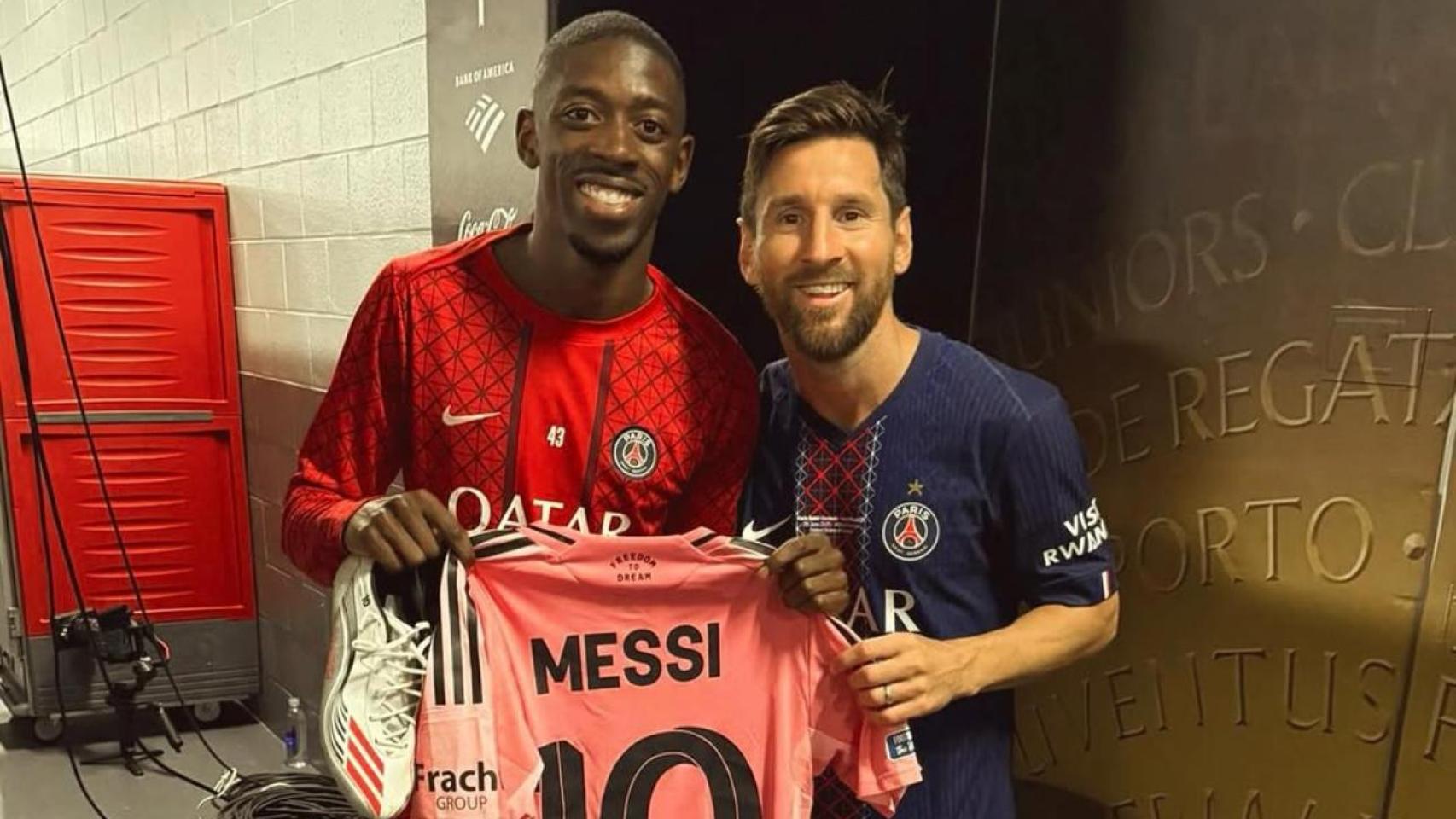 La foto que se hicieron Leo Messi y Ousmane Dembelé tras el PSG-Inter Miami