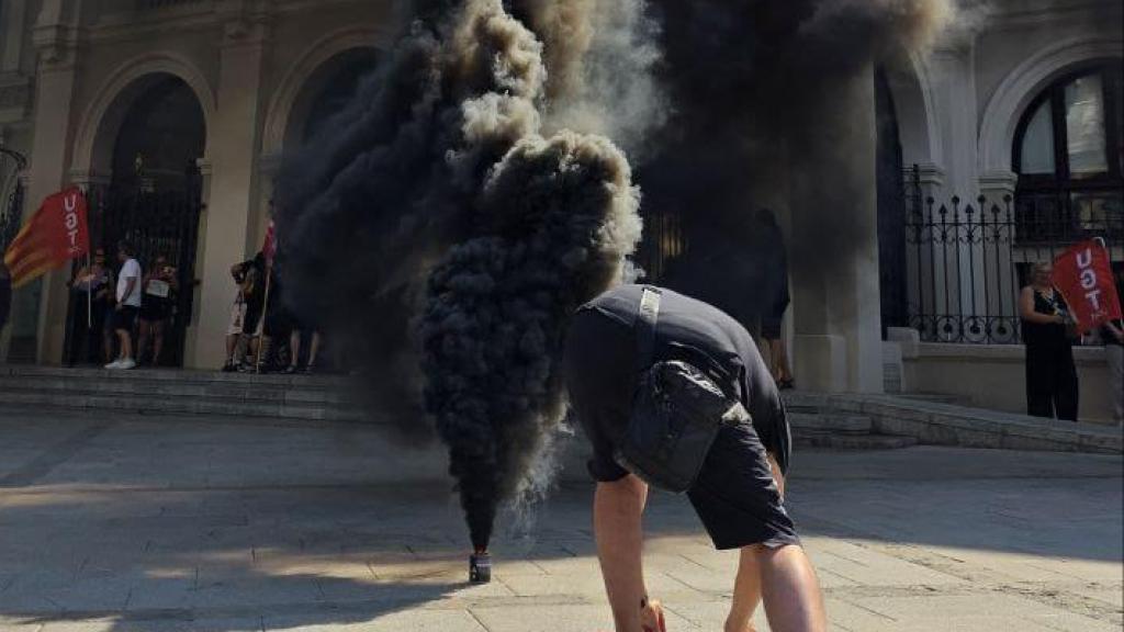 Manifestació a Sabadell per denunciar la precarietat a la Policia Local