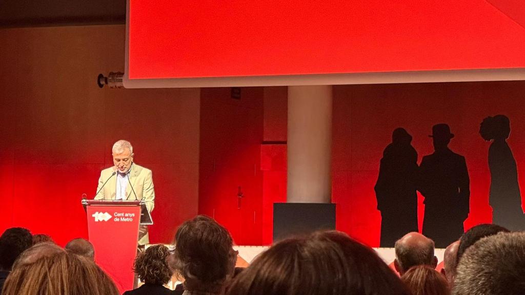 El alcalde de Barcelona, Jaume Collboni en el acto de celebración del centenario del Metro de Barcelona