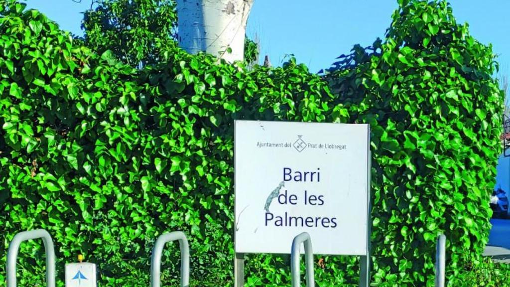 Cartel del barrio de Les Palmeres en El Prat de Llobregat
