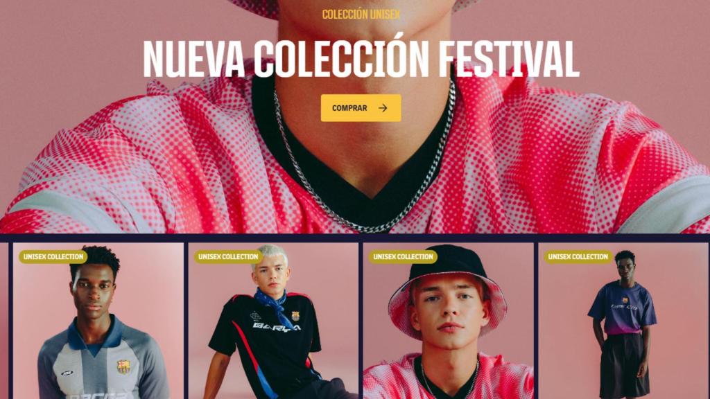 El Barça promociona una nueva colección de ropa en su web oficial