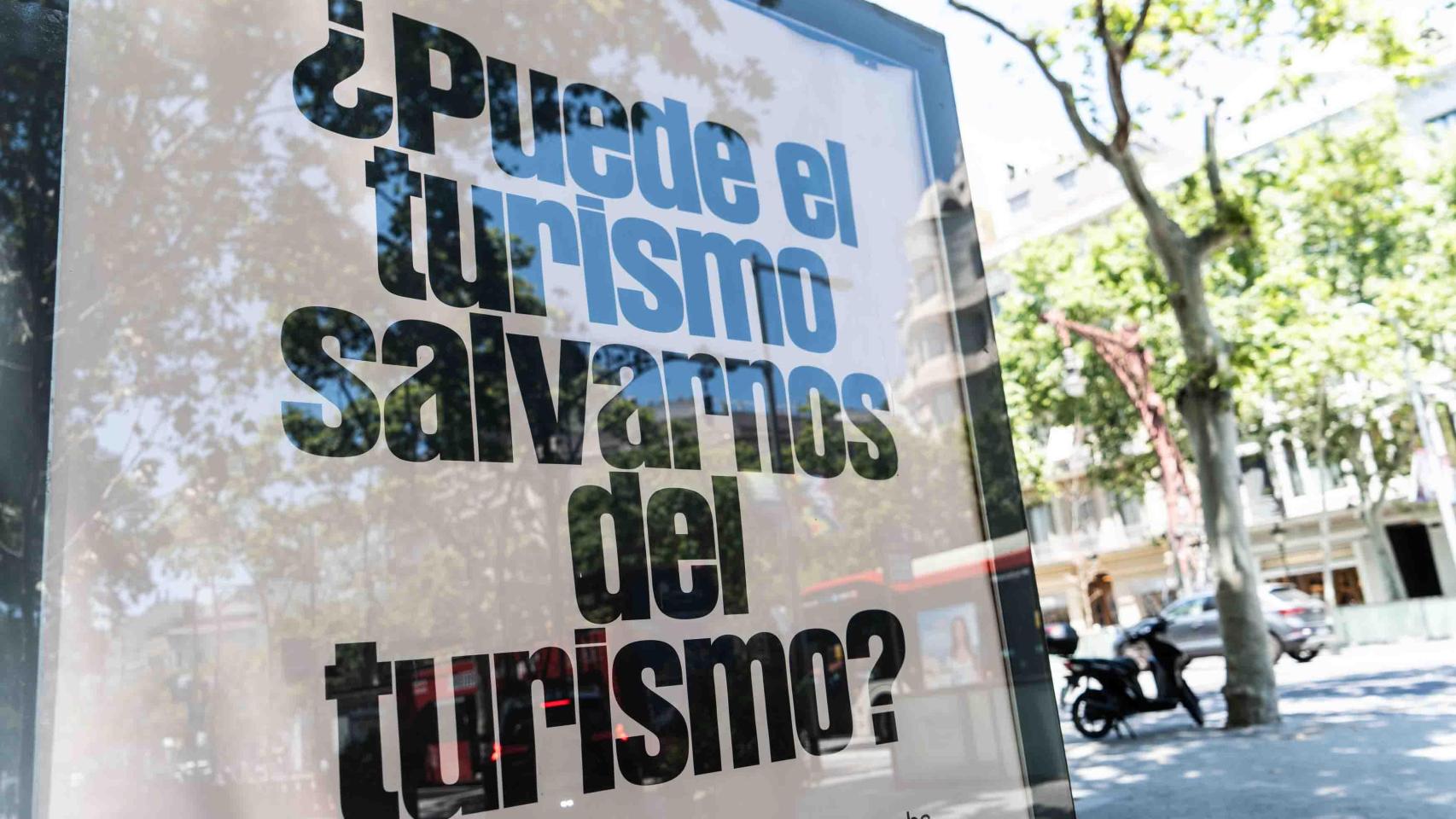 Cartel de turismo en Barcelona