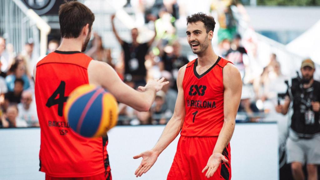 Guim Expósito durant un partit del Barcelona 3x3 durant un partit
