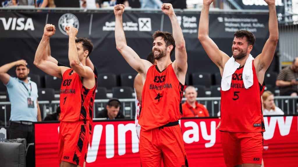 Jugadores del Barcelona 3x3 en una de las competiciones disputadas