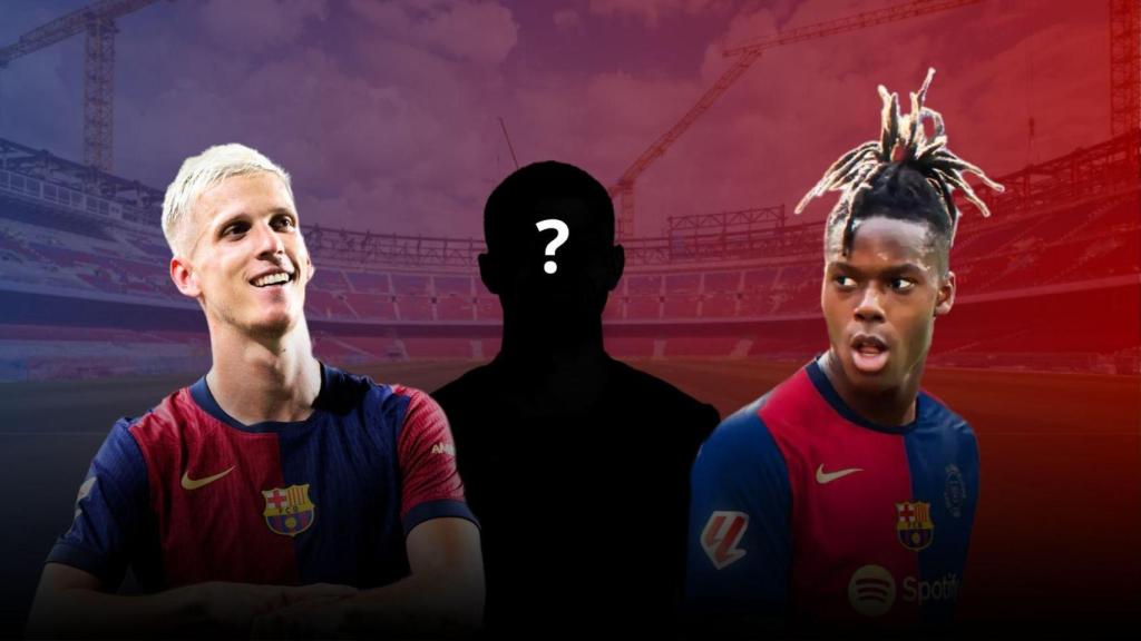 Dani Olmo y Nico Williams en un montaje sobre el Camp Nou