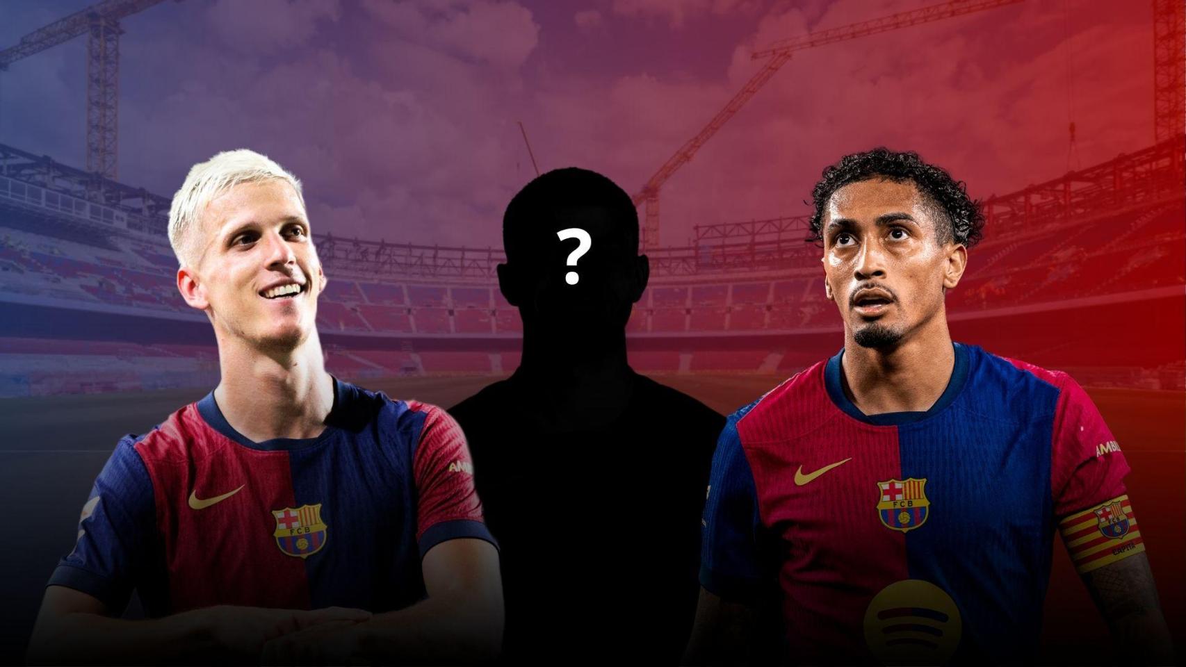 Dani Olmo y Raphinha en un montaje sobre el Camp Nou