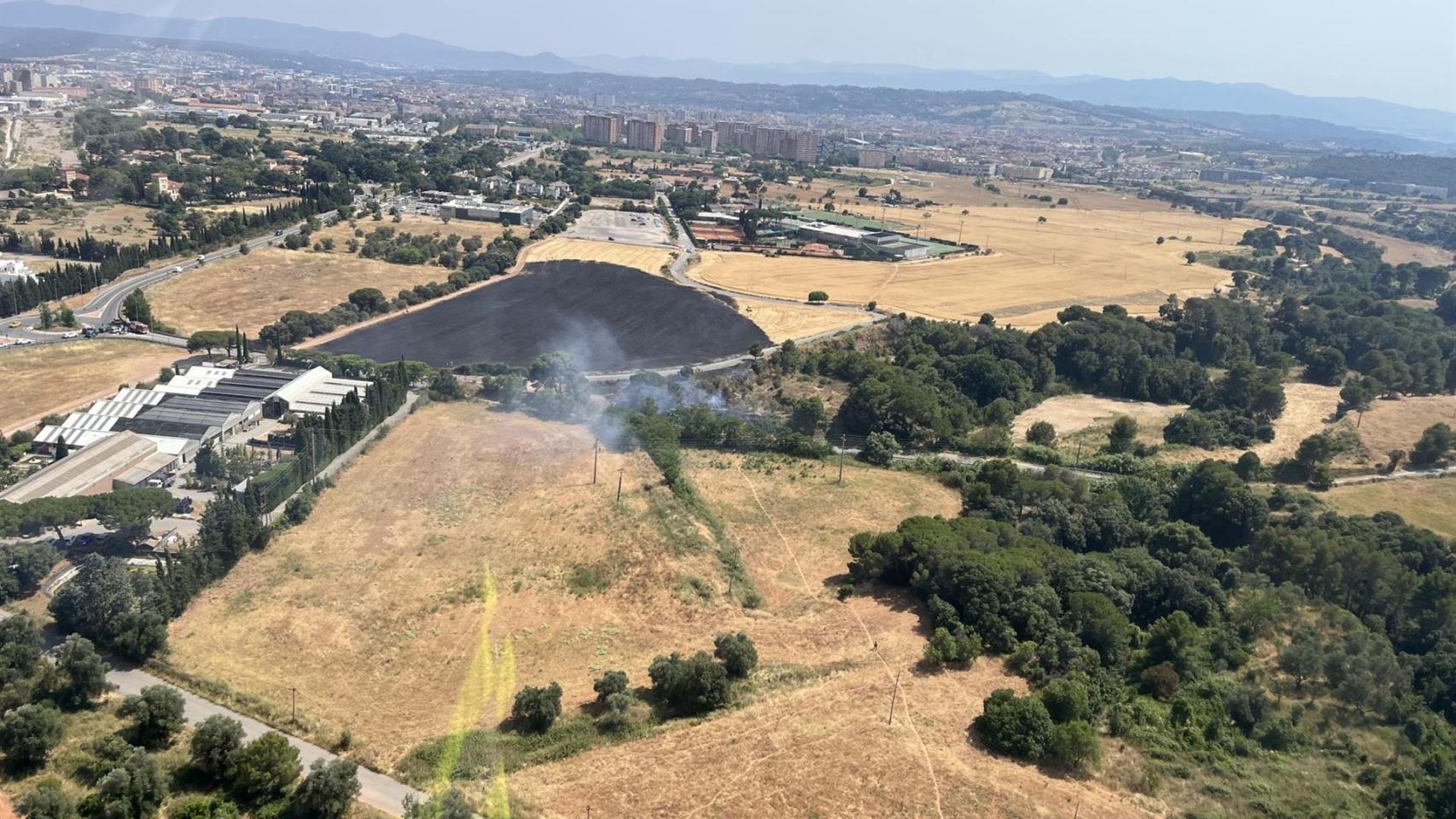 Zona del incendio en Terrassa
