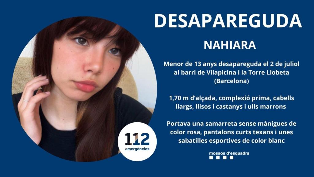 Buscan a Nahiara, una adolescente de Barcelona desaparecida en Nou Barris