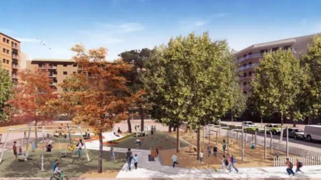 Así es el nuevo parque infantil que acaba de abrir en Barcelona: camas elásticas, toboganes y 800 m²