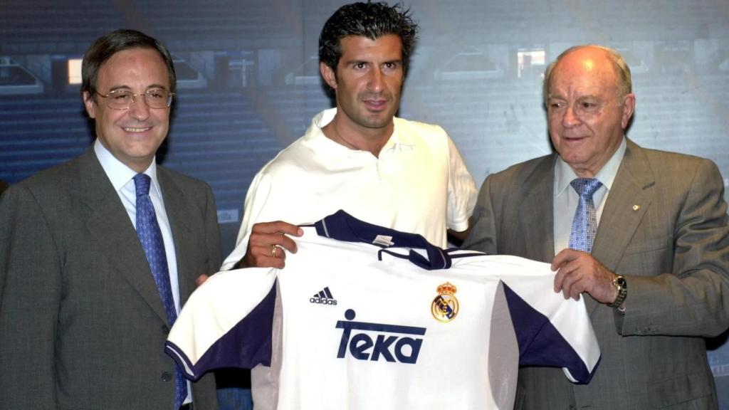 La presentación de Luis Figo como jugador del Real Madrid