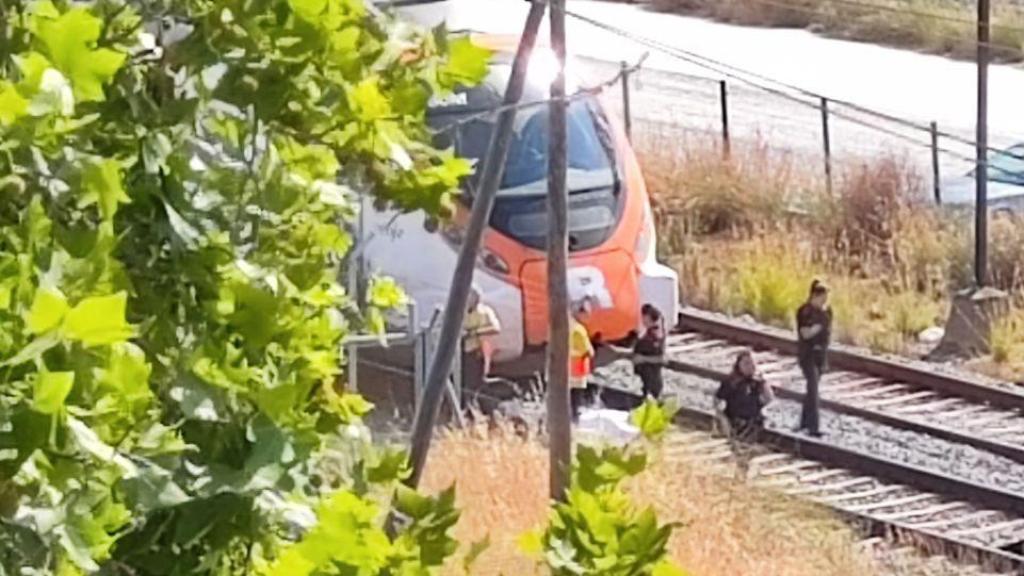 Momento del incidente en las vías del tren