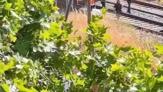 Imagen del momento del incidente en Sant Adriá del Bésos