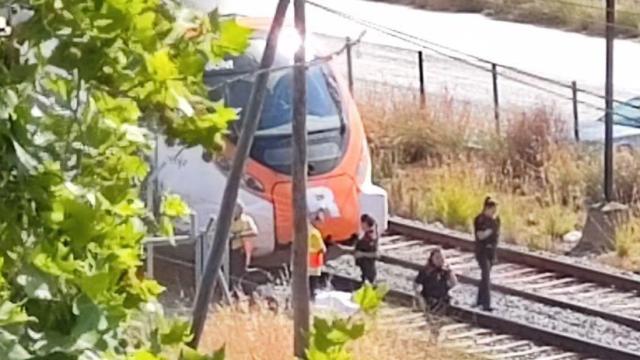 Momento del incidente en las vías del tren