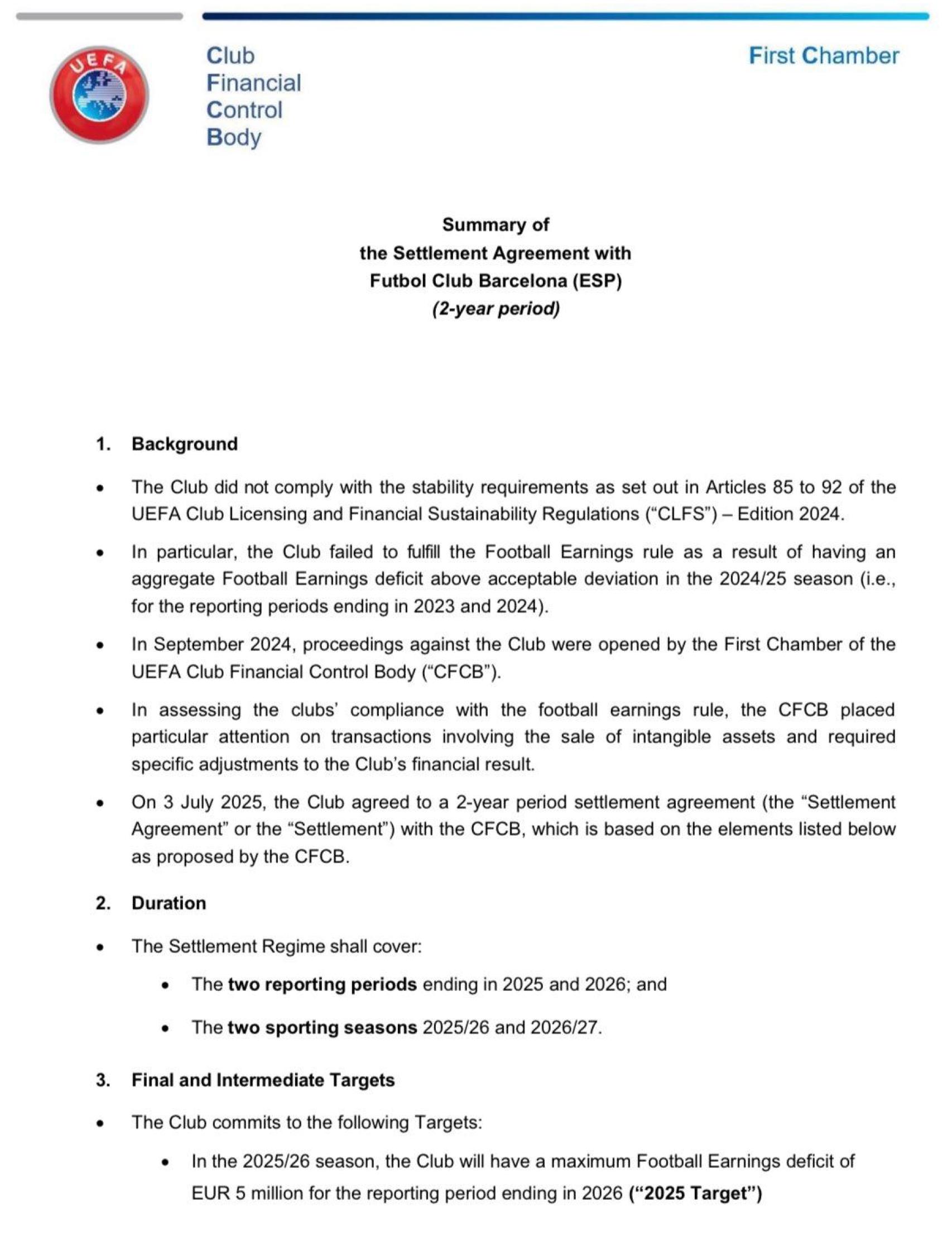 La multa impuesta por la UEFA al Barça tras el incumplimiento de las reglas de sostenibilidad financiera