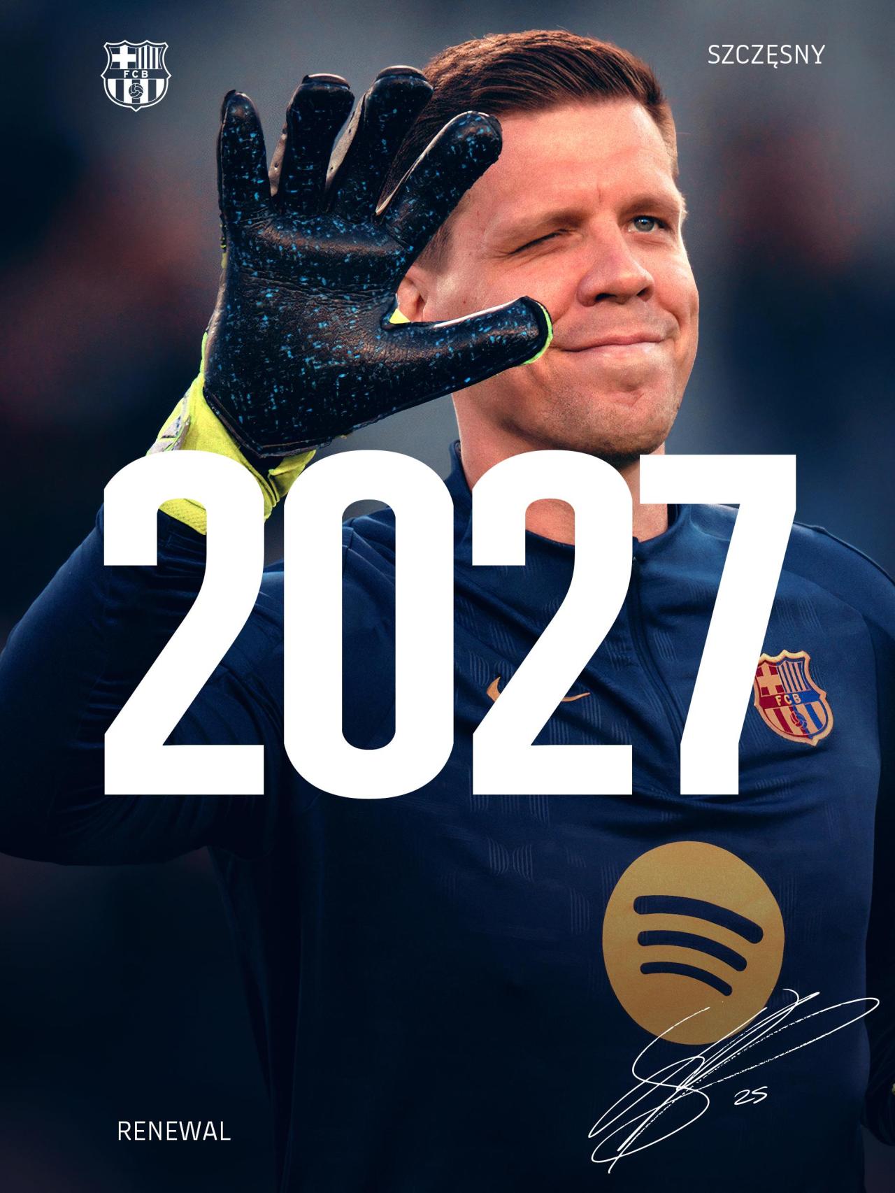 El Barça anuncia la renovación de Szczesny hasta 2027