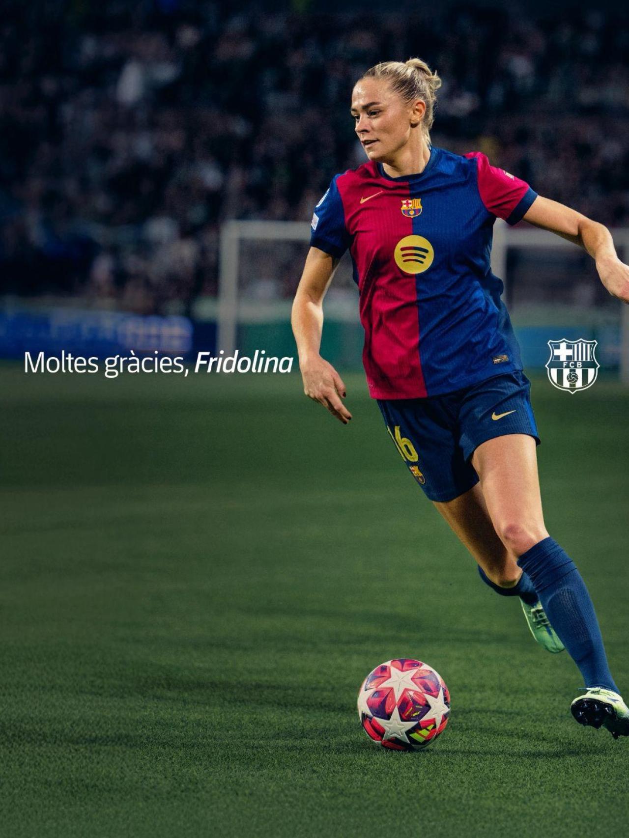 El Barça femenino anuncia la rescisión de contrato de Fridolina Rolfö