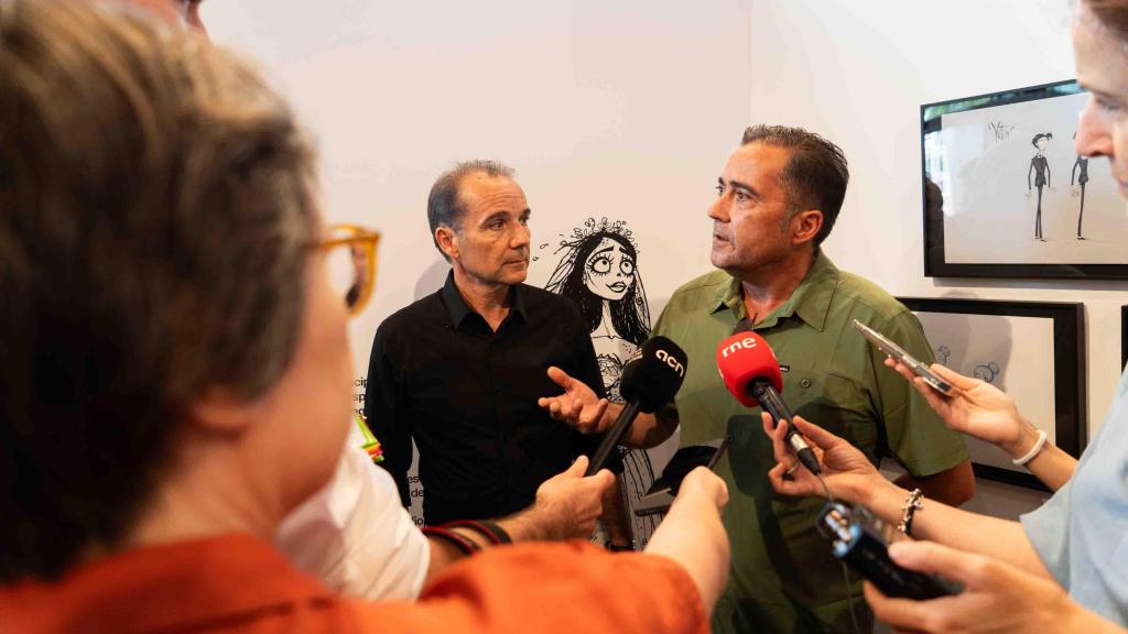 Carlos y Jordi Grangel en la presentación de la exposición ‘Creando personajes de cine’