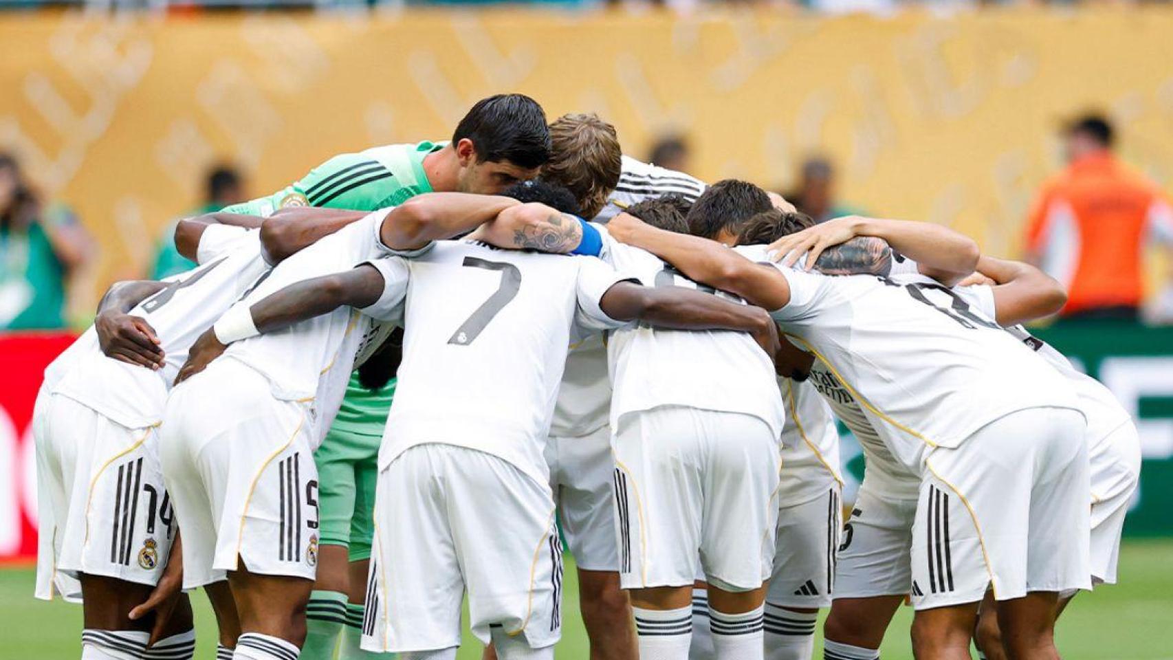 La plantilla del Real Madrid antes de un partido del Mundial de Clubes