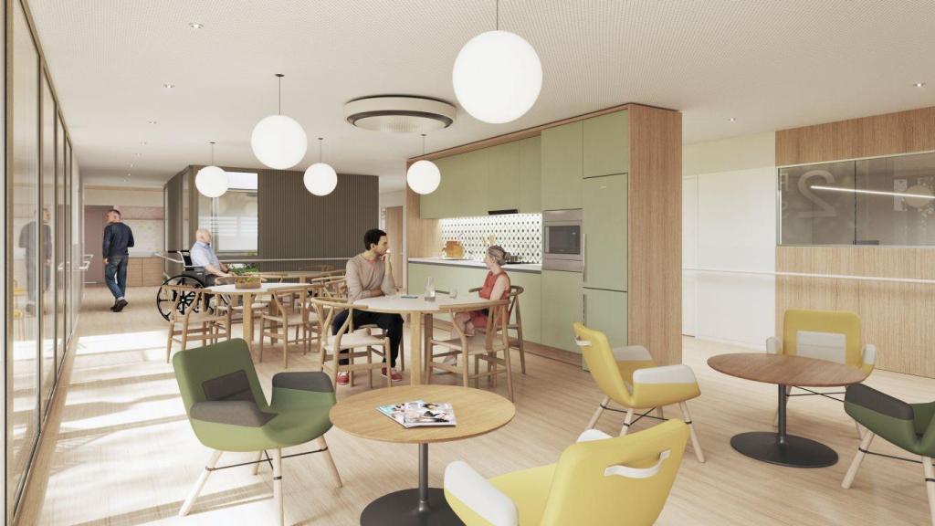 Render del menjador de la futura residència per a persones grans a Molins de Rei