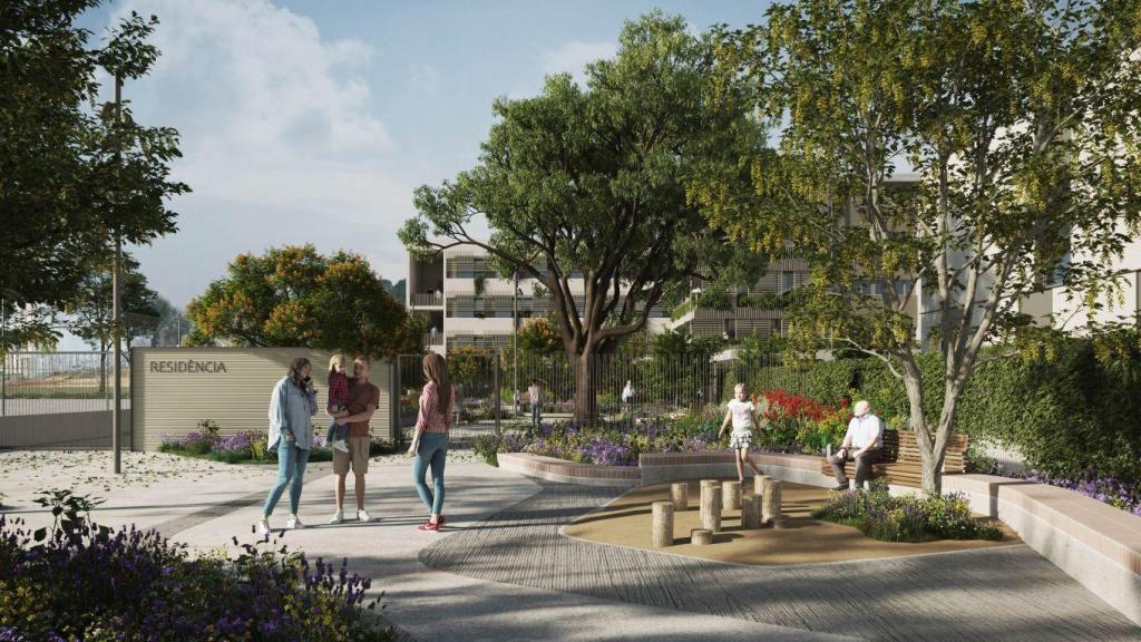 Render de l'accés a la futura residència per a persones grans a Molins de Rei