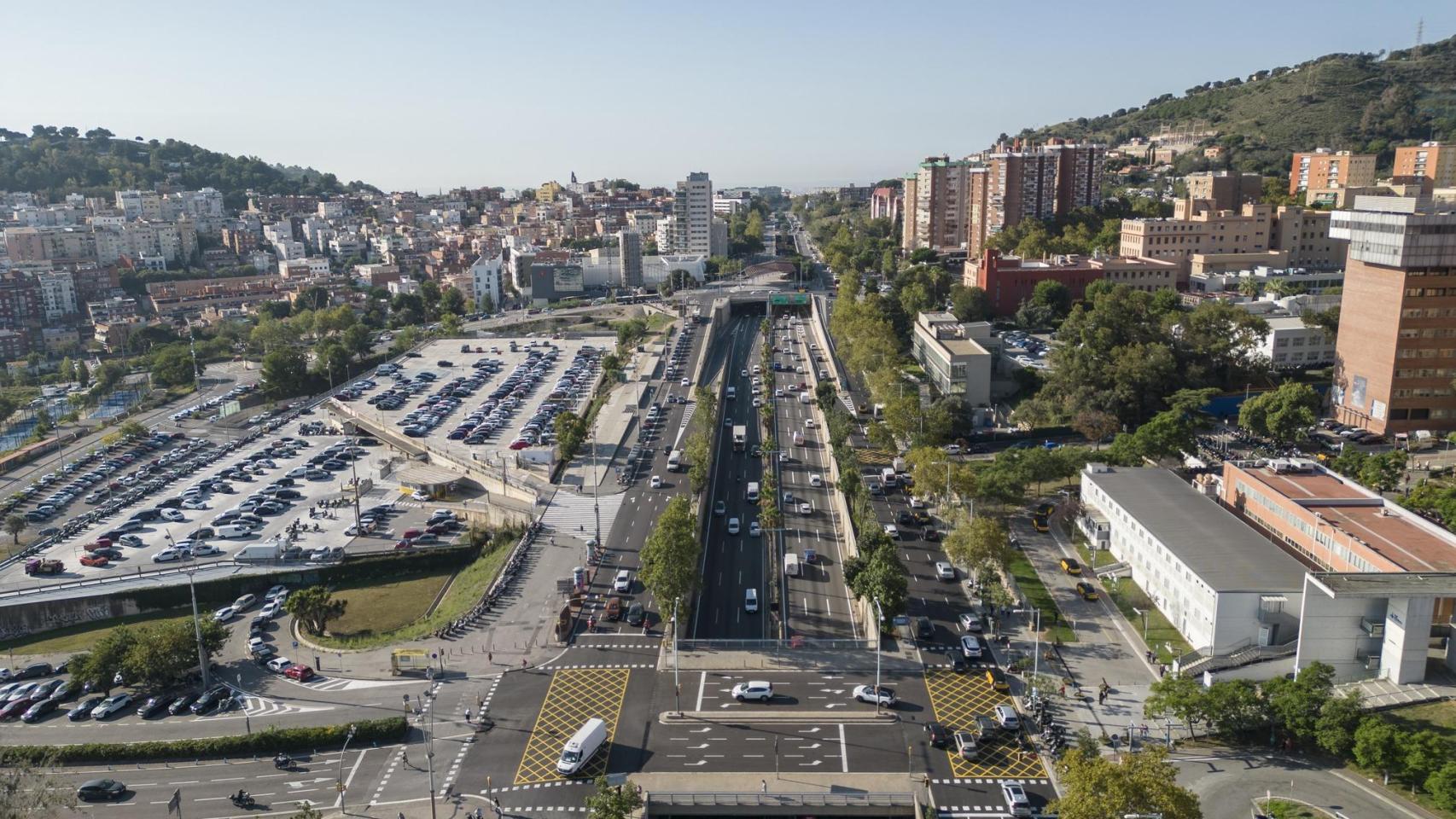Vista panorámica de la ronda de Dalt de Barcelona