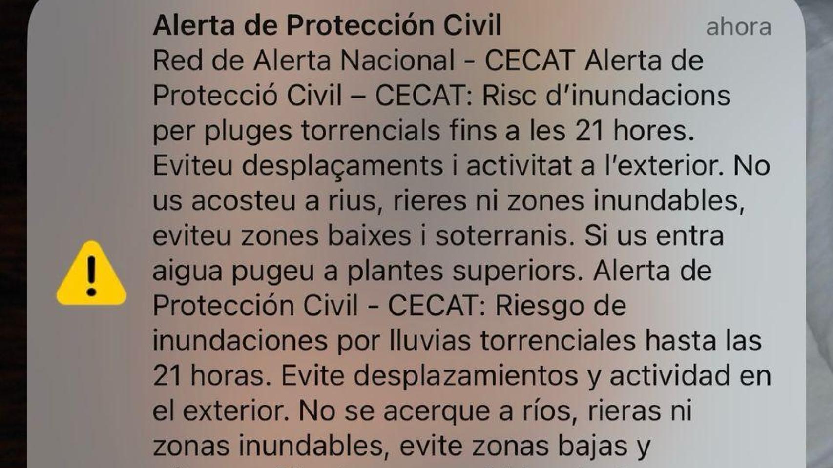 Alerta de Protección Civil por el empeoramiento de la DANA en Barcelona