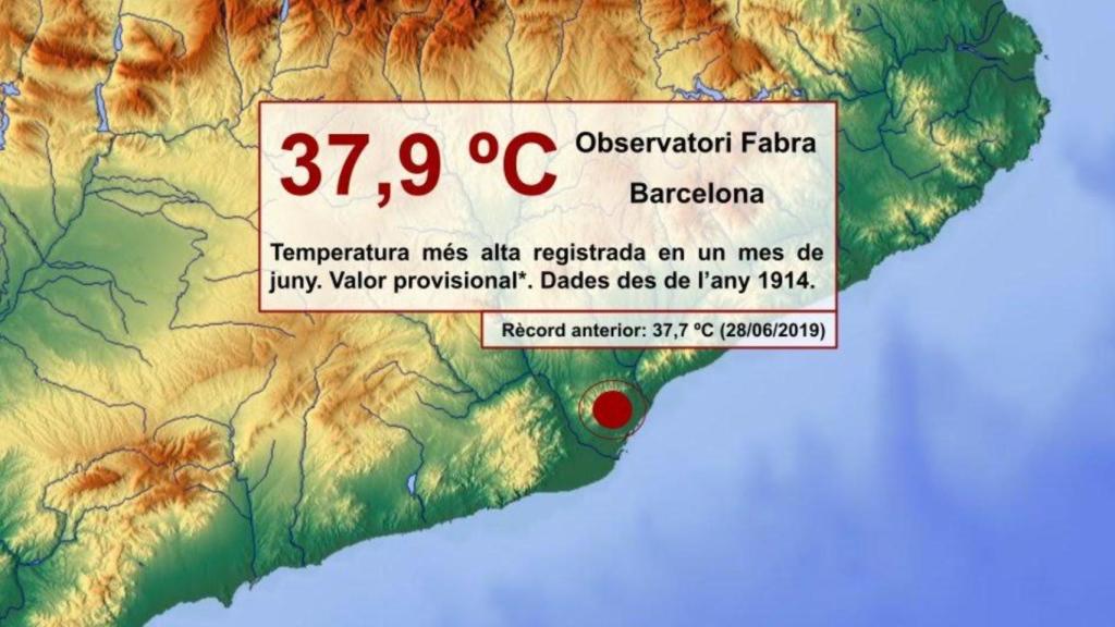 Temperatura más alta registrada en un mes de junio
