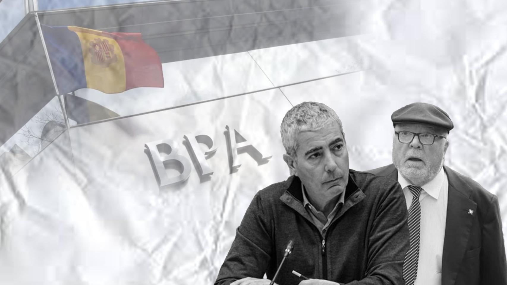 De izquierda a derecha: el exconsejero delegado de BPA, Joan Pau Miquel, y el excomisario Villarejo