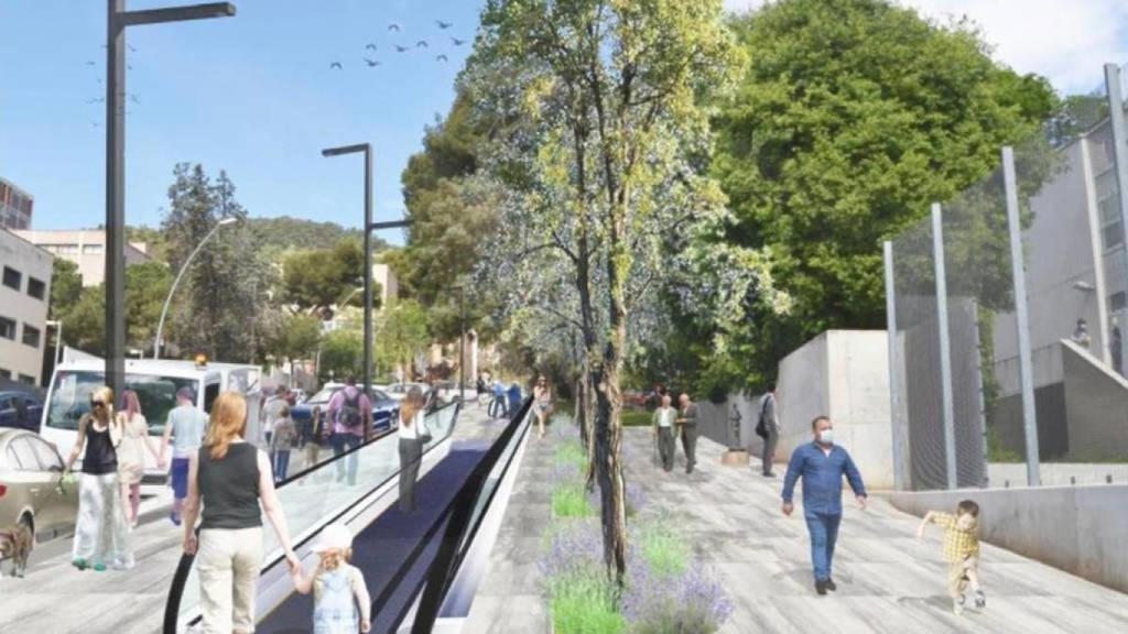 Así será la primera rampa mecánica para peatones de Barcelona