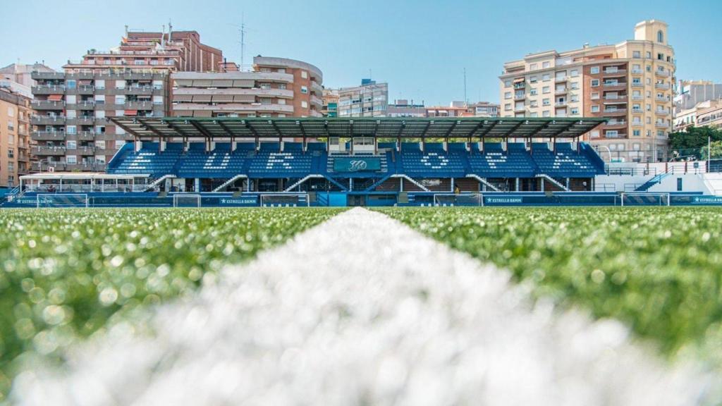 El estadio Nou Sardenya, del CE Europa de Barcelona