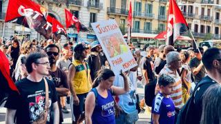 Los trabajadores de limpieza de Barcelona se manifiestan por la muerte de Montse