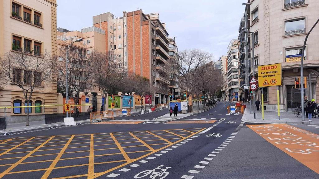 Carril bici de vía Augusta de Barcelona
