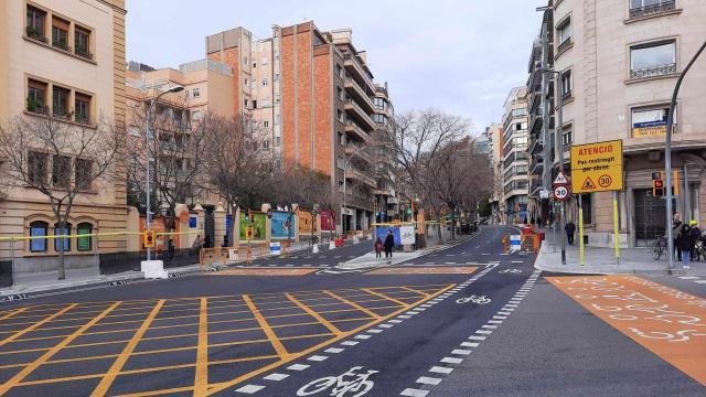 Carril bici de vía Augusta de Barcelona